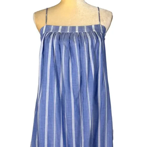 J. Crew Floaty Midi Dress in Striped Cotton Voile XS Beachy Nautical Resort NWT - Picture 5 of 12